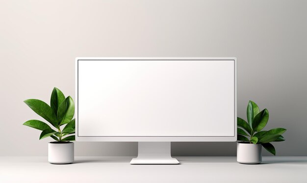 Realistic computer monitor mockup