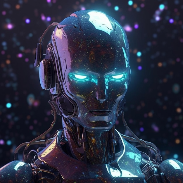 реалистичный и крутой робот, искусственный интеллект, генеративный ИИ