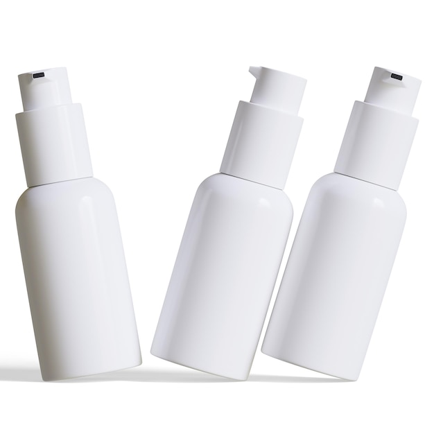 realistic cosmetic bottle on gray background