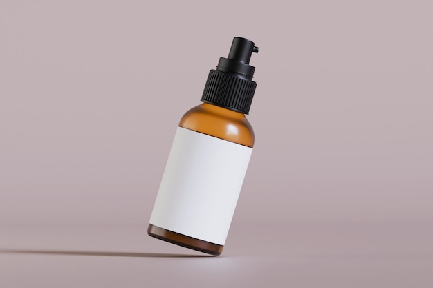 realistic cosmetic bottle with black a lid pump