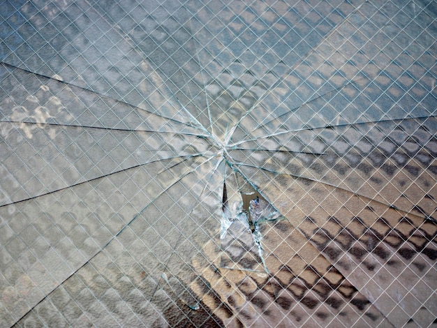 Photo realistic cracked glass window background