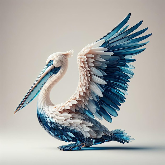 realistic Cristal Pelican bird