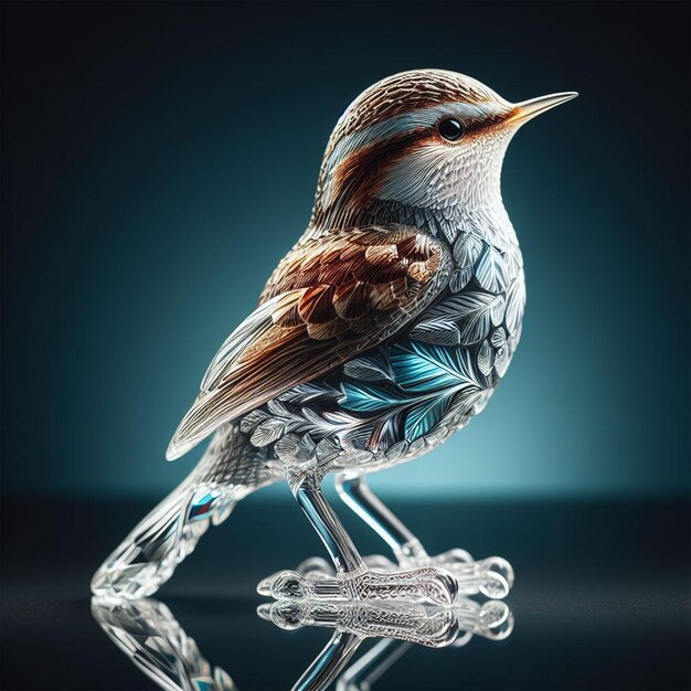 Photo realistic cristal wren bird