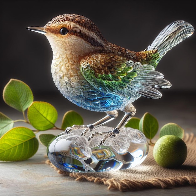 realistic Cristal Wren bird