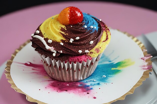 realistic cupcake with melting effect