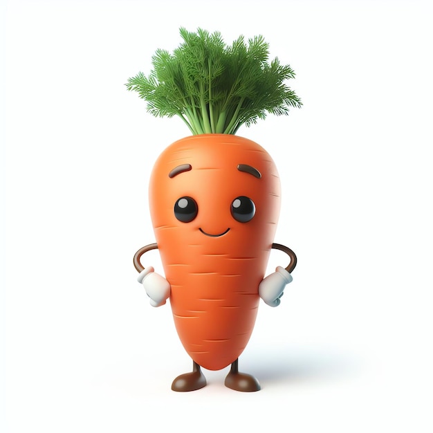 Realistic Cute Carrot Mascot