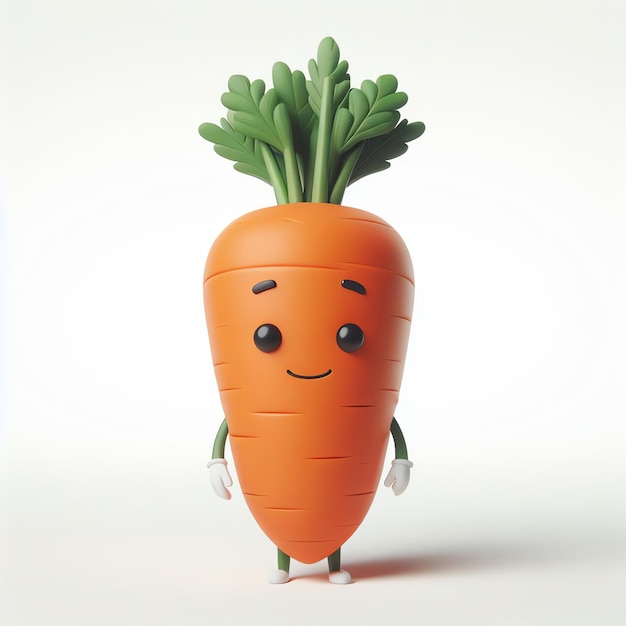 Realistic Cute Carrot Mascot