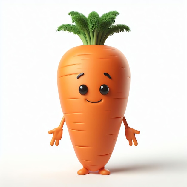 Realistic Cute Carrot Mascot