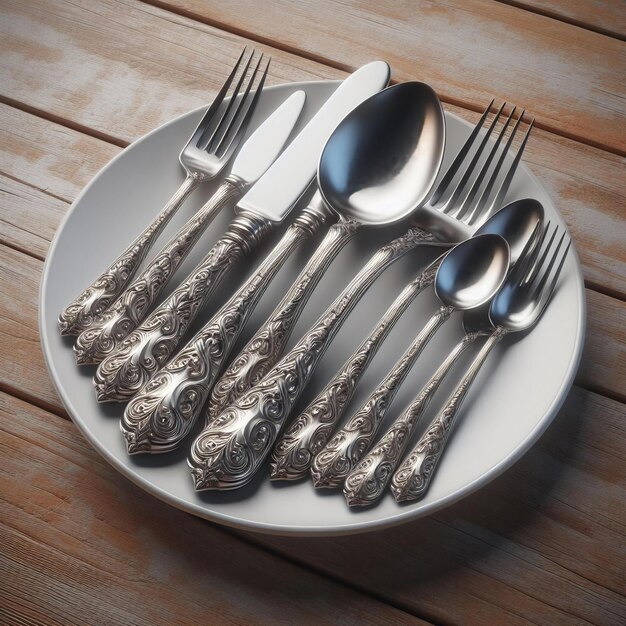 Photo realistic cutlery set