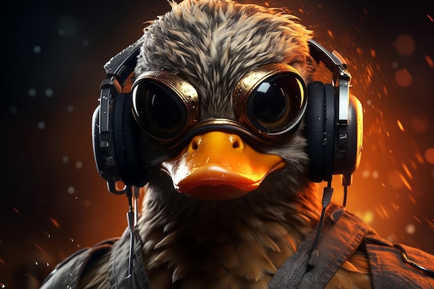 Realistic Cyber Duck Expressing Digital Anger Generative Ai