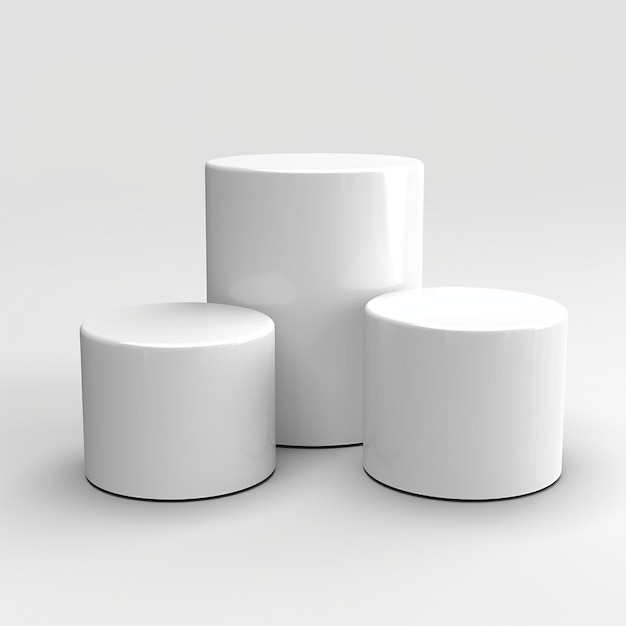 Realistic d render of white marble podium