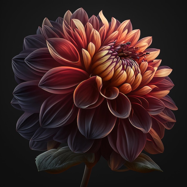Realistic Dahlia flower isolated illustration image Ai generated art