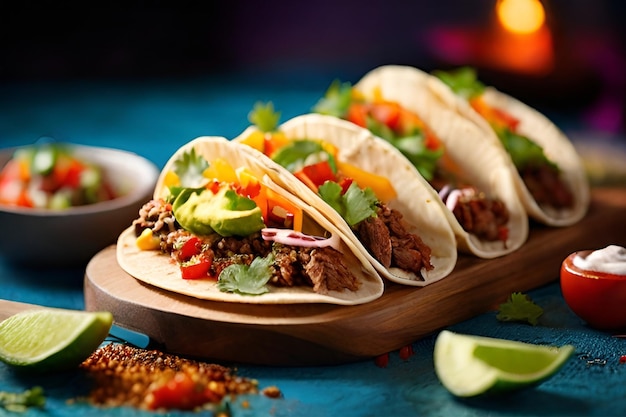 Realistic delicious tacos for display purposes