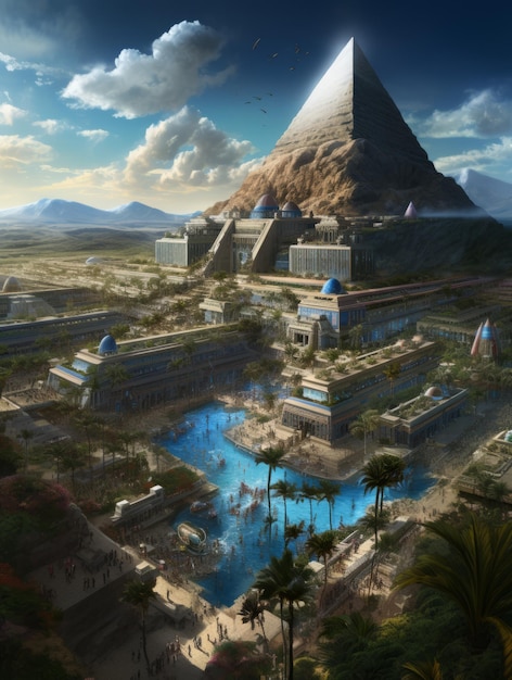 Premium AI Image | Realistic Depiction of an Advanced Ancient Civilization