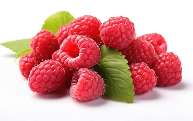 A Realistic Depiction of Ripe Raspberries a Delicious and Healthy Culinary Ingredient on White or PNG Tarnsparent Background