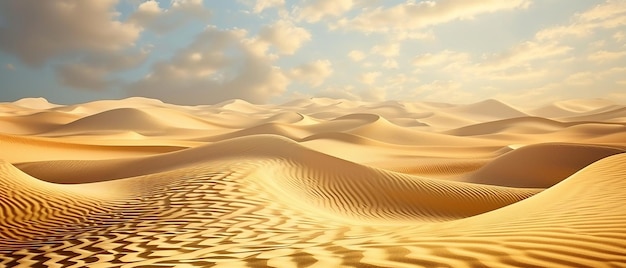 Realistic desert landscape Beautiful view on realistic sand dunes