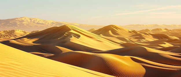 Realistic desert landscape Beautiful view on realistic sand dunes
