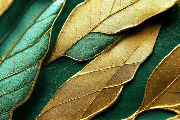 Realistic detailed leaf veins abstract closeup 3D render Raster illustration