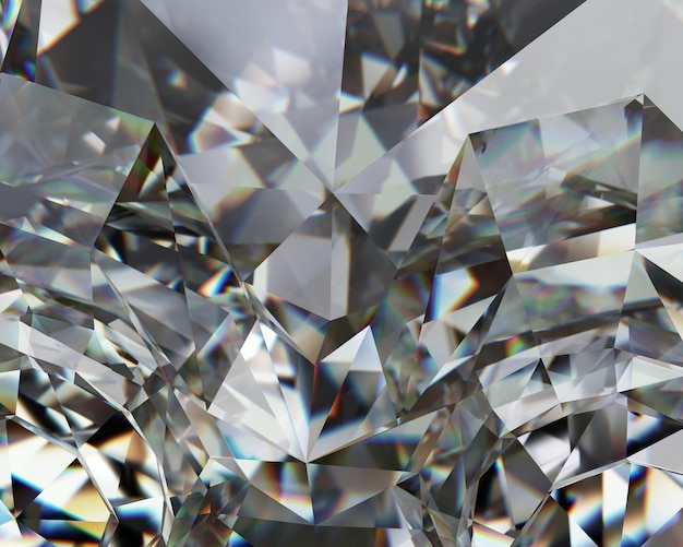 Premium Photo | Realistic diamond crystal with caustic close up texture  background 3d rendering