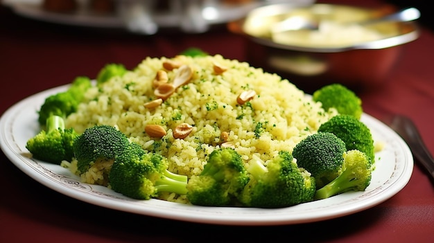 Realistic Dish Bulgur with Broccoli