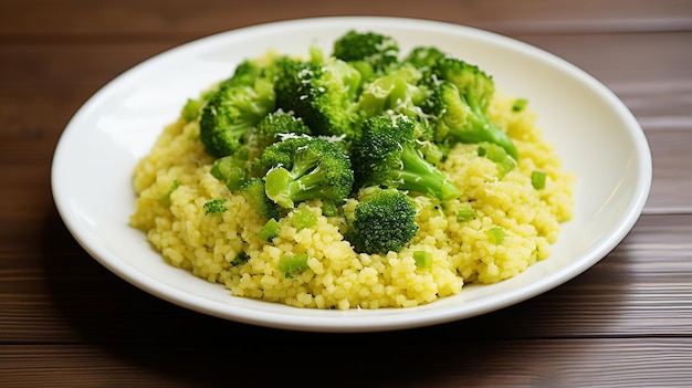 Realistic Dish Bulgur with Broccoli