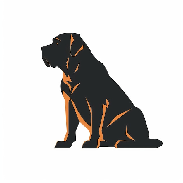 Realistic Dog Silhouette Logo With Byzantinestyle Iconography