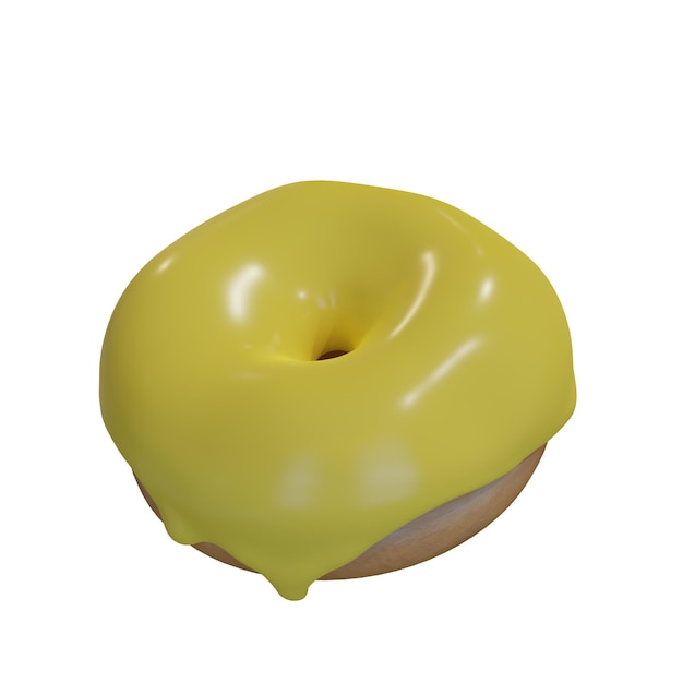 Realistic donut with colored icing