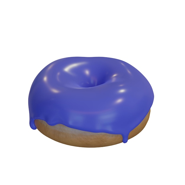 Realistic donut with colored icing