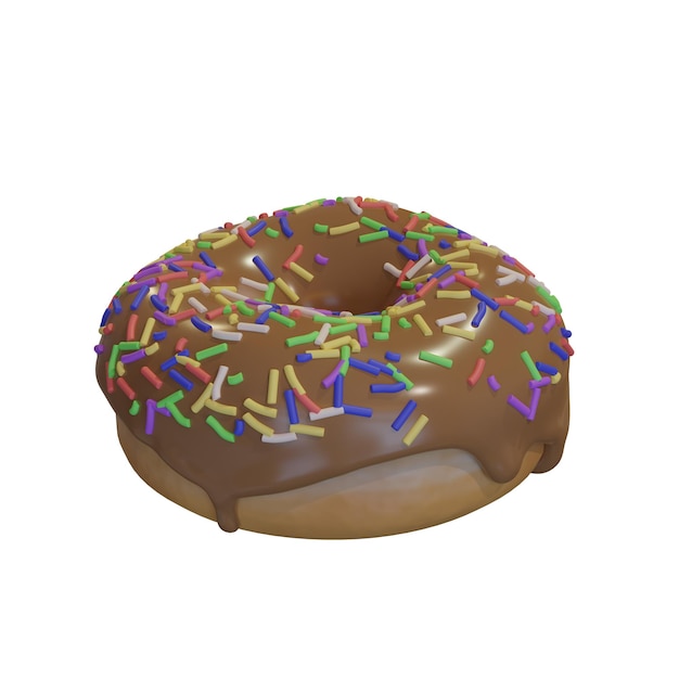 Realistic donut with icing and sprinkles Donut isolated