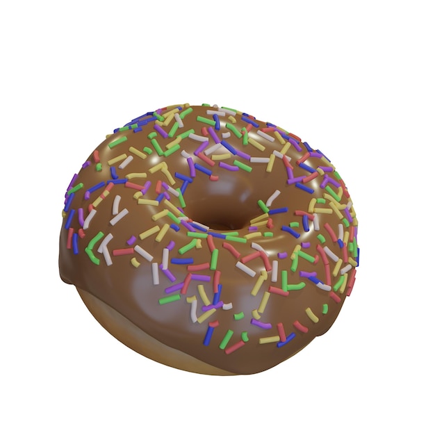 Realistic donut with icing and sprinkles Donut isolated