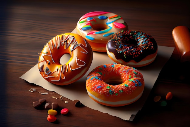 Realistic donuts illustration