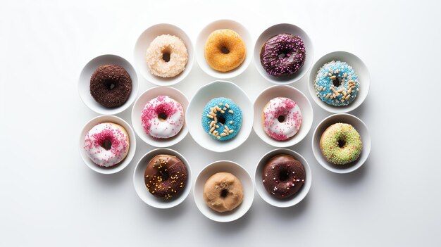 Photo realistic donuts in a white bowl