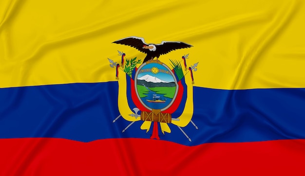 Bandiera realistica dell'ecuador