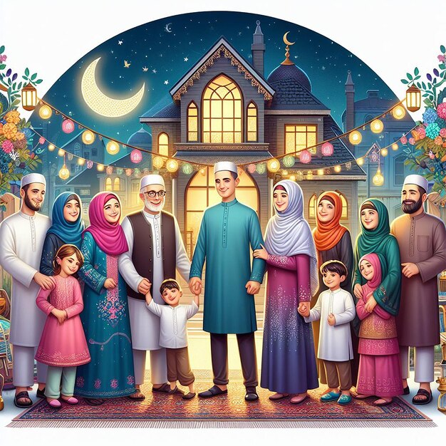 Realistic eid alfitr illustration