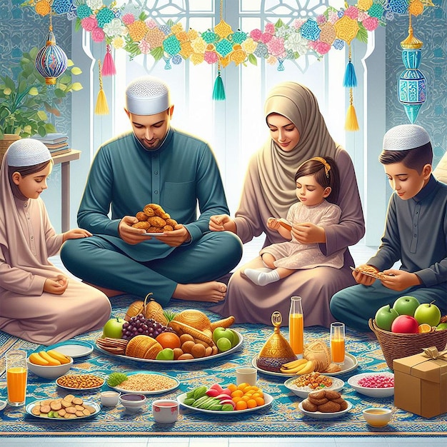 Realistic eid alfitr illustration