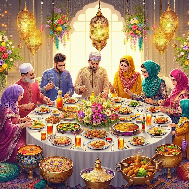 Realistic eid alfitr illustration