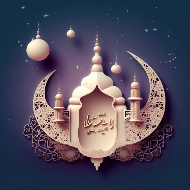 Realistic Eid AlFitr Ramadan Mubarak Background