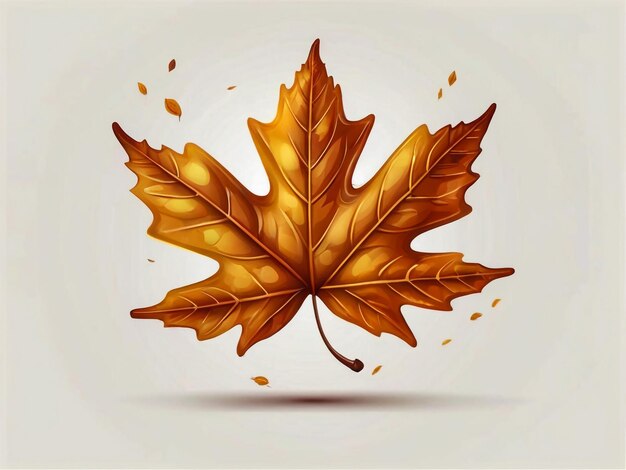 Realistic falling leaves Autumn forest maple leaf in september season flying orange foliage from