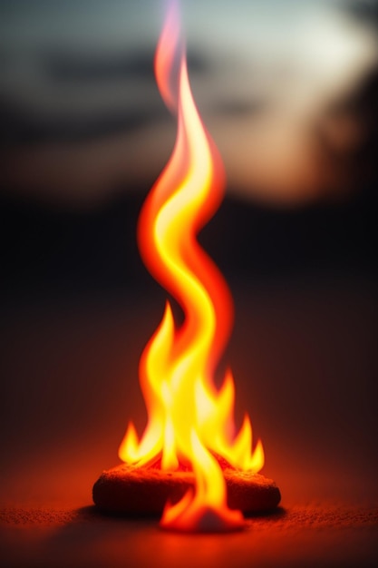 Realistic fire flames frame background ai generative