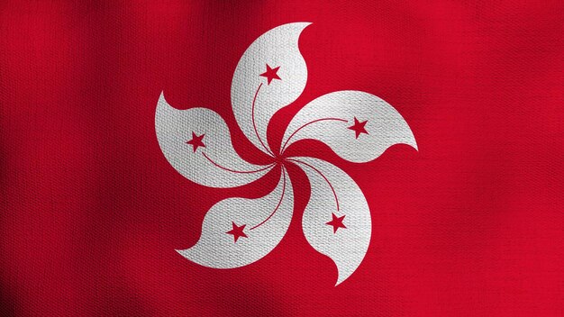 바람 에 흔들리는 현실적 인 발 홍콩 의 국기