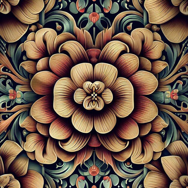 Realistic floral pattern artwork design