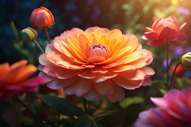 Realistic flower photography in digital illustration