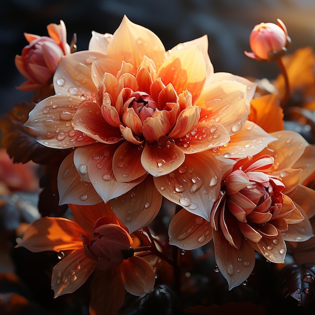 realistic flower with dew