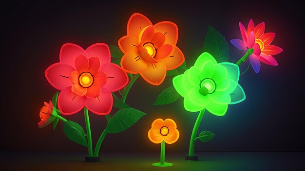 Realistic Flowers Aurora Blooms The Mesmerizing Glow of Flowers Generative AI