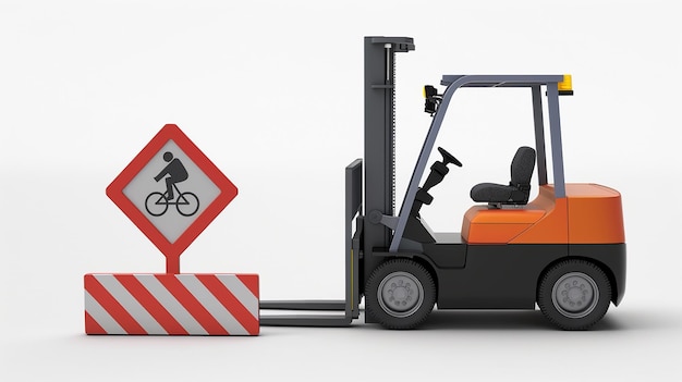 Photo a realistic forklift traffic safety symbol