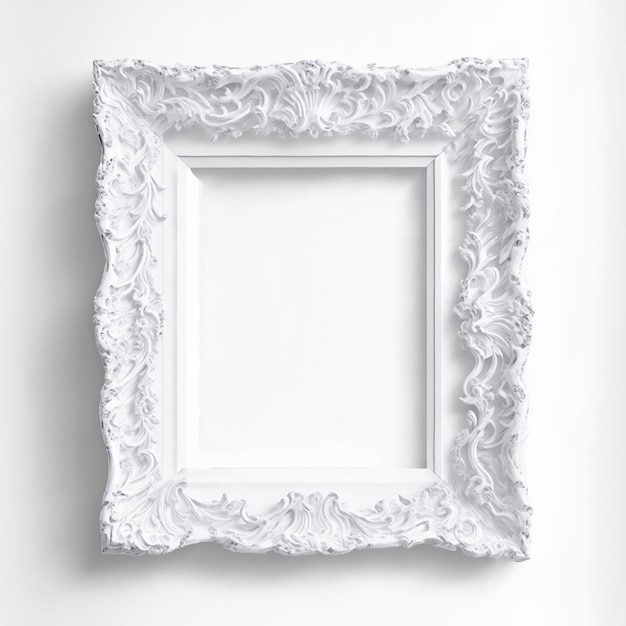 A realistic frame mock up with intricate details and textures plain white background