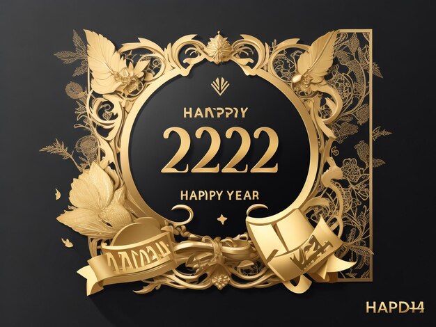 Foto iscrizione in metallo oro realistico natale 2024 calligrafia in oro anno nuovo scritte sul ba nero