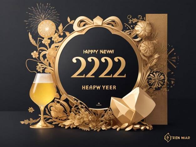 Realistic gold metal inscription 2024 Christmas Gold calligraphy New Year lettering on the black ba