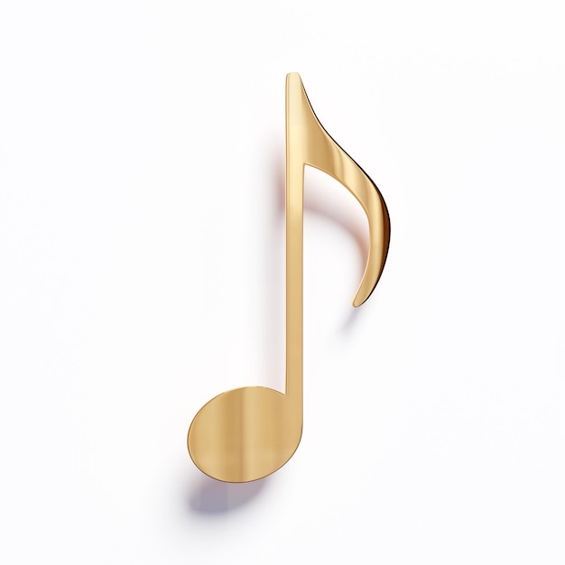 Photo realistic golden musical notes on a white background 3d golden musical symbol decoration elements for design