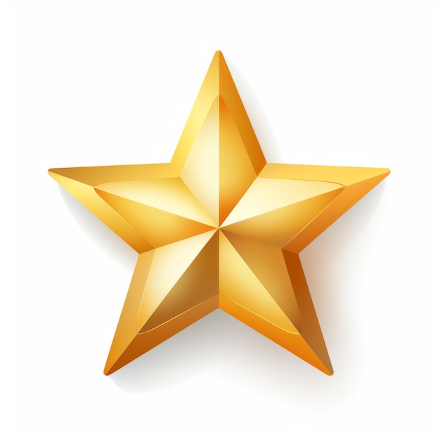 realistic golden star icon isolated on white background